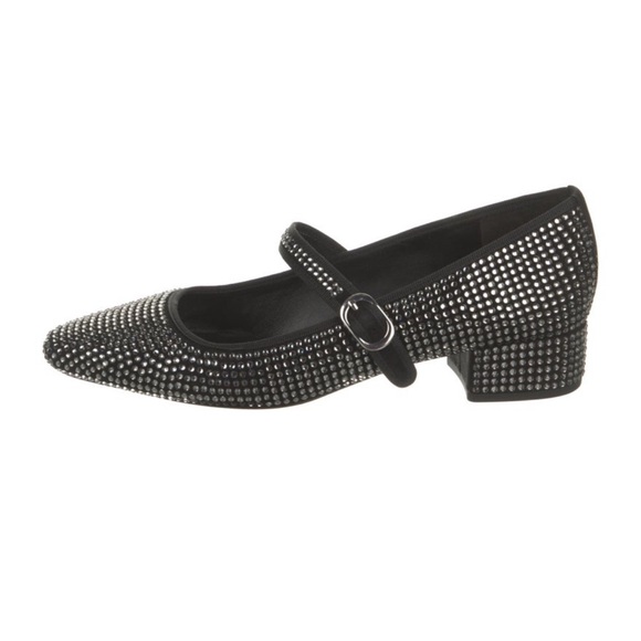 Veronica Beard Cade Crystal Studded Embellished Mary Jane Ballerina Pumps Sz 10 - Picture 5 of 10